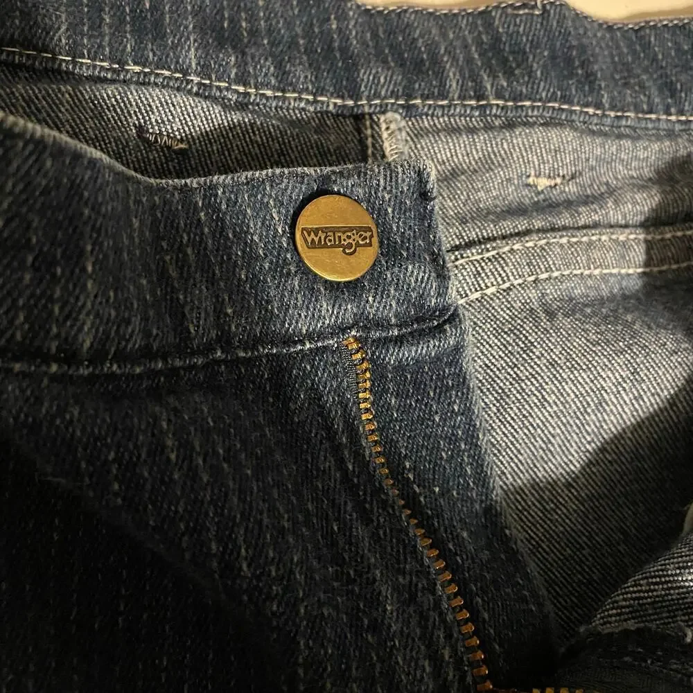 Vintage Wrangler Pinstripe Denim Trouser Jeans High Waist Straight Leg misses 18